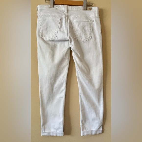 Ag| Adriano Goldschmied Jeans| Chic White ‘Stevie’ Roll-up Slim Straight Sz 29 - Picture 3 of 8